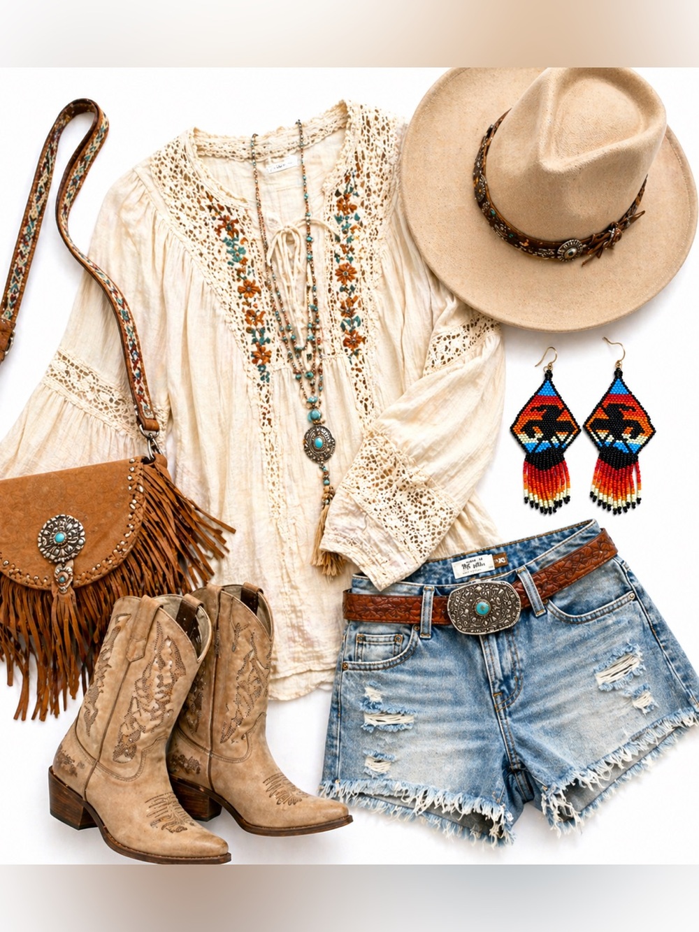 Beautiful gold filled hooks and western design bead earrings.